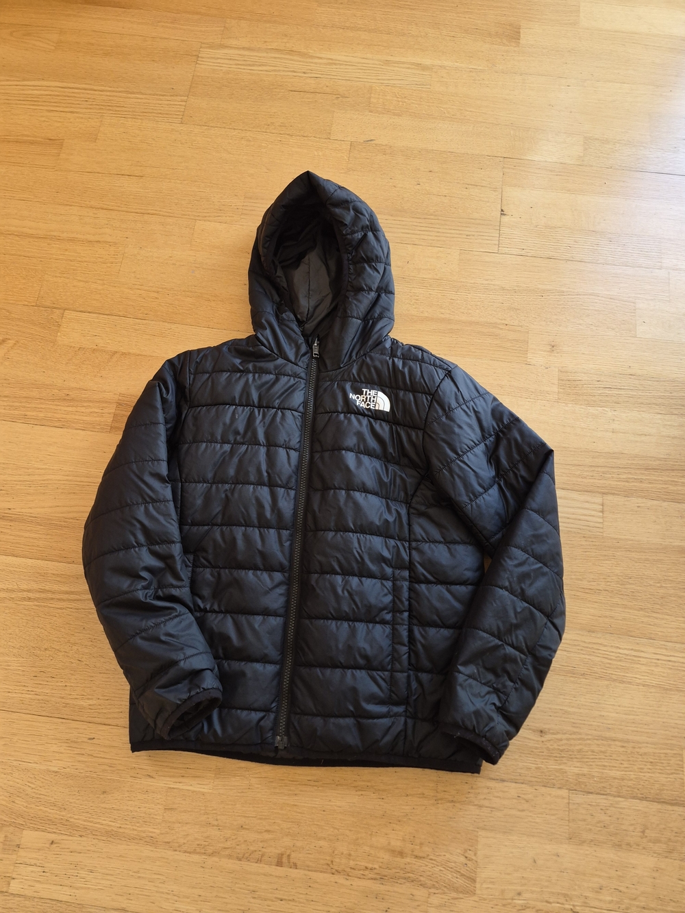 The North Face Black Hooded Reversible Puffer Jacket